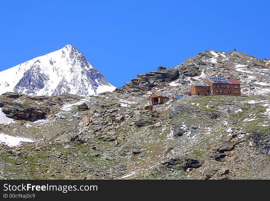 Nice mountain Lodge in the summertime – outdoor. Nice mountain Lodge in the summertime – outdoor