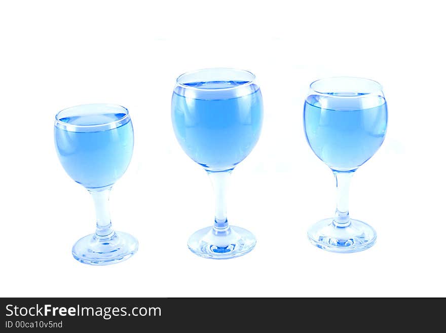 Glasses With A Blue Liquid