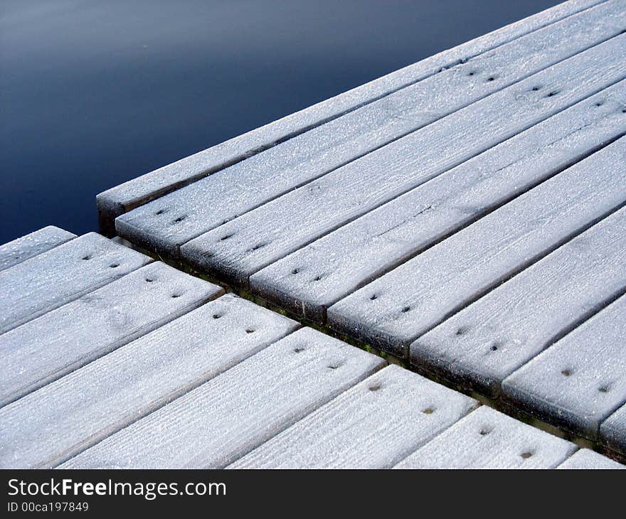 A freezing bridge in the winter time. A freezing bridge in the winter time.