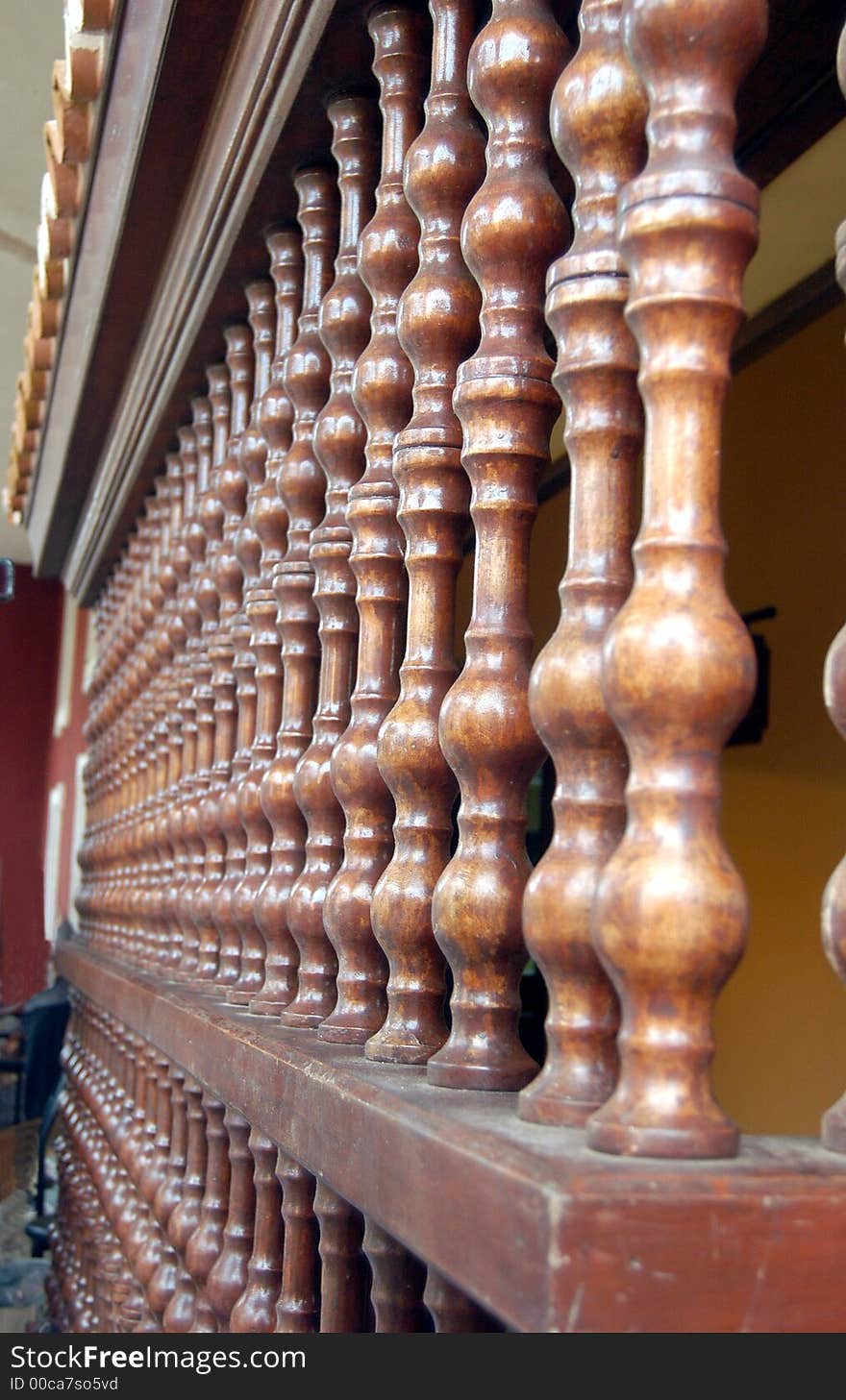 Line of curve wood in a colonial building. Line of curve wood in a colonial building