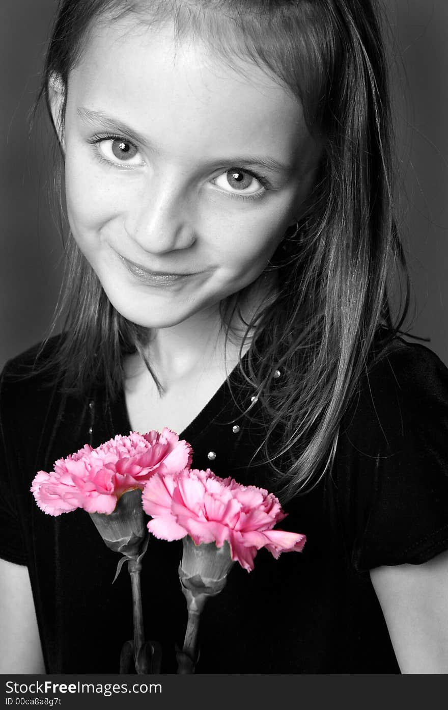 Beauty Holding Flowers