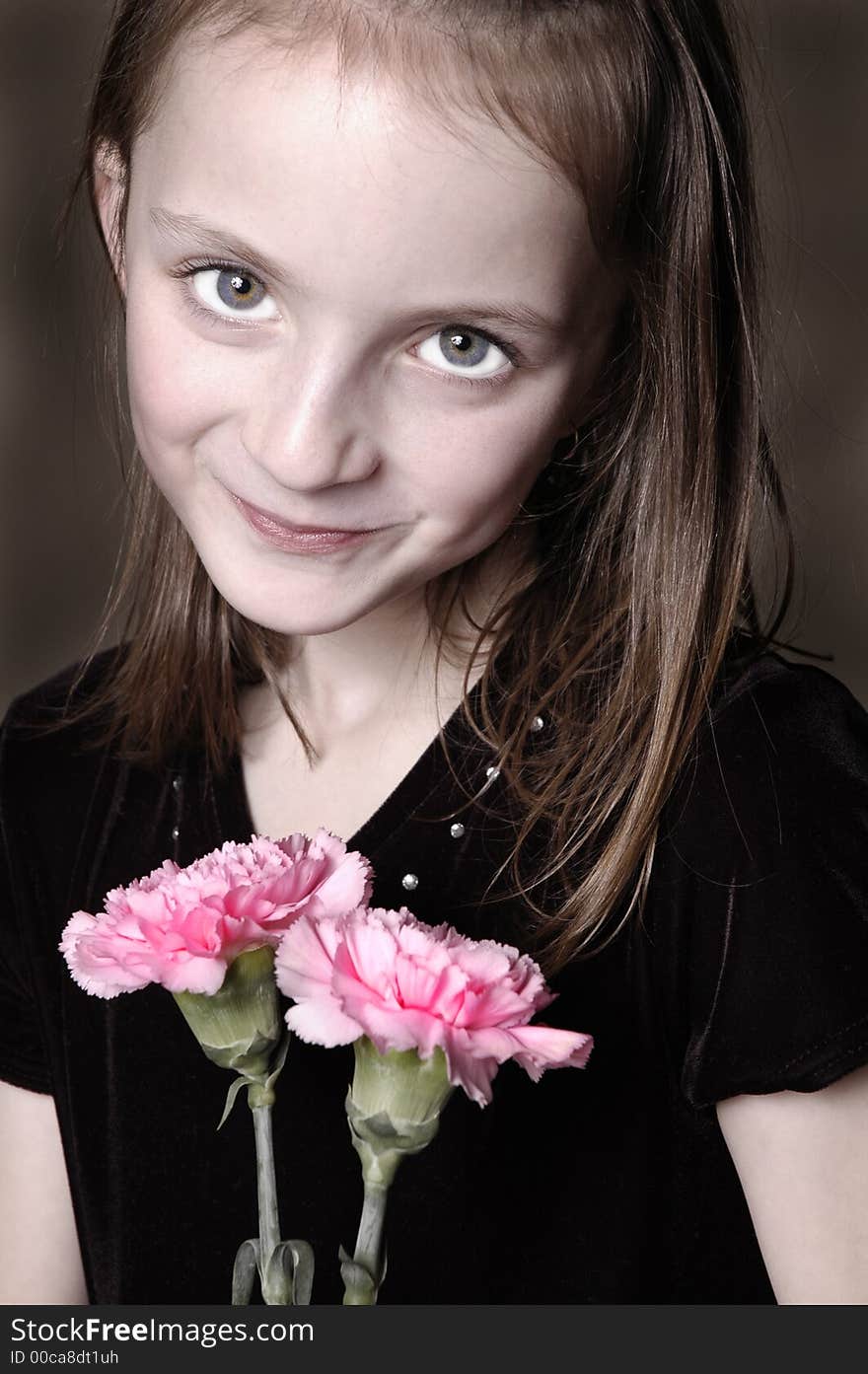 Beauty Holding Flowers