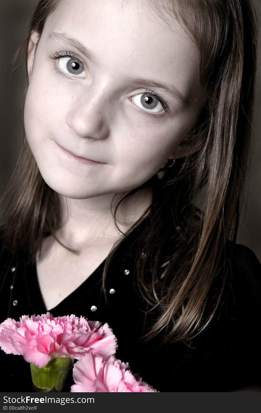 Beauty Holding Flowers