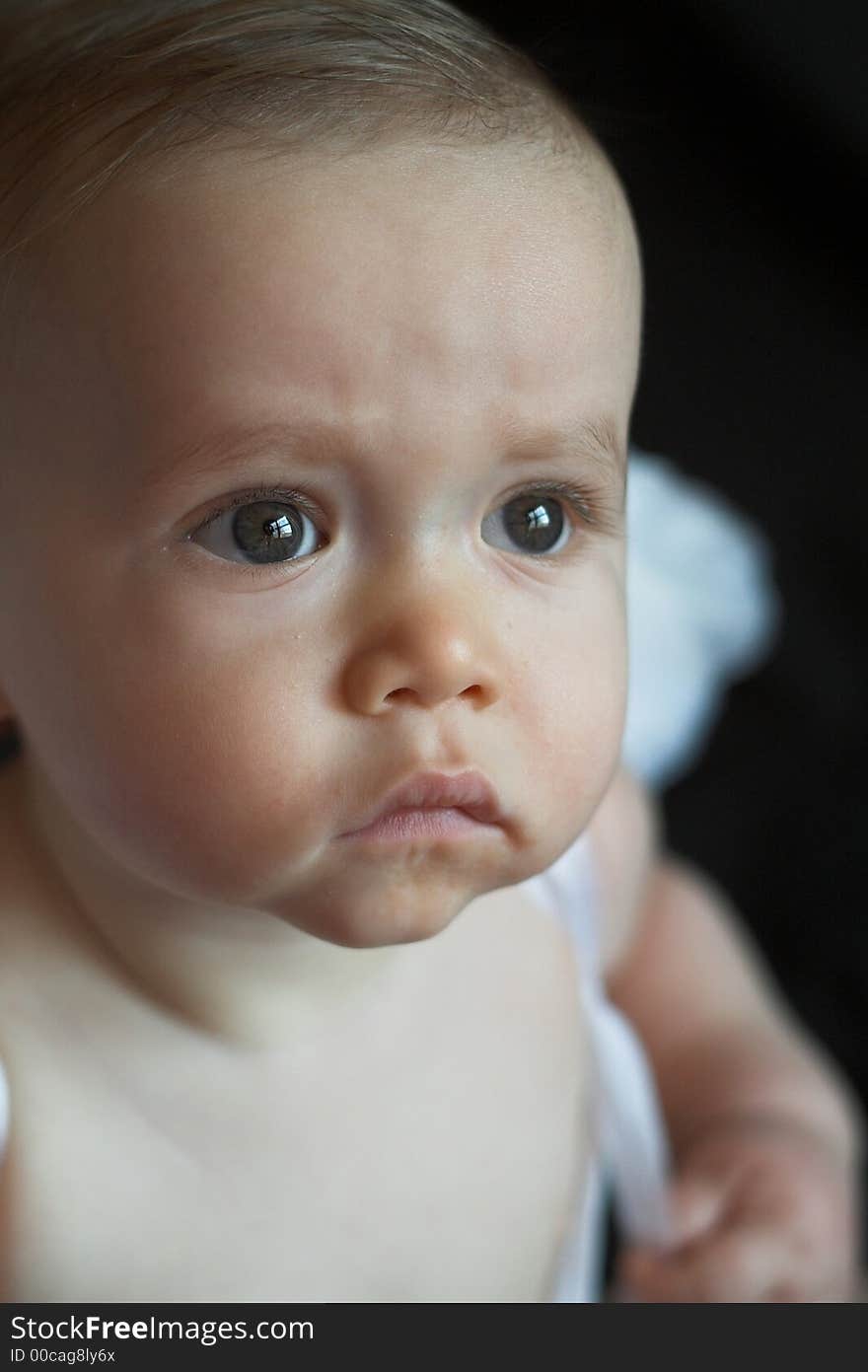 Image of baby wearing angel wings. Image of baby wearing angel wings