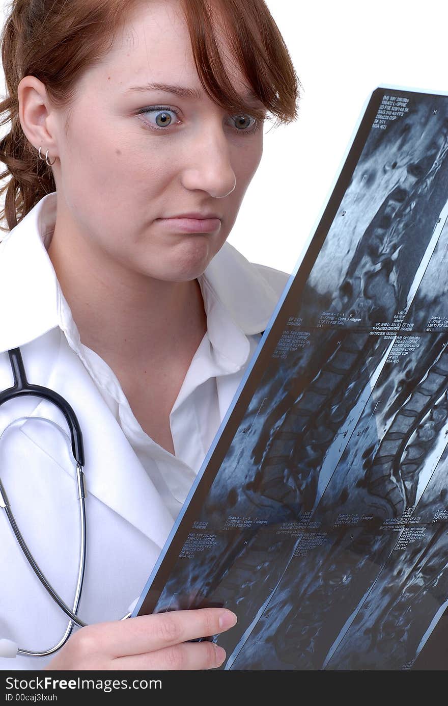 Female Doctor Reading an X-Ray