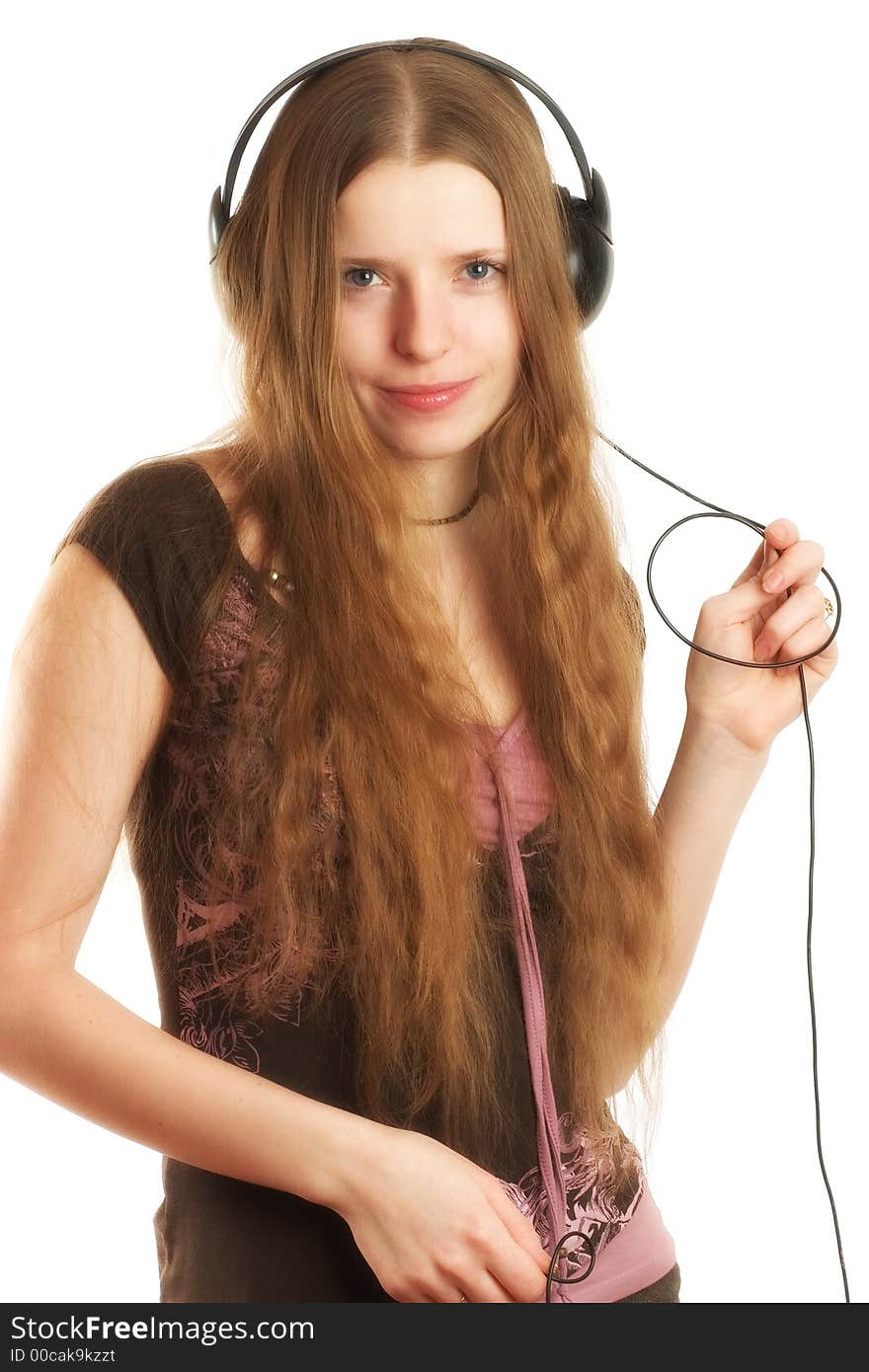 Woman in headphones