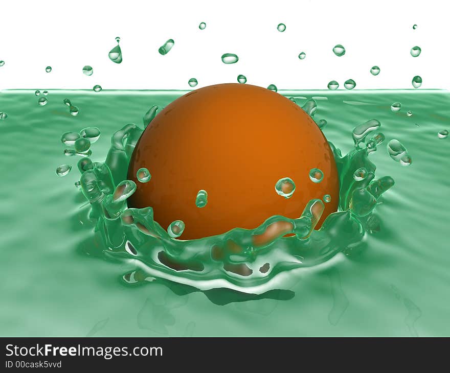 Ball falling in a liquid. Ball falling in a liquid