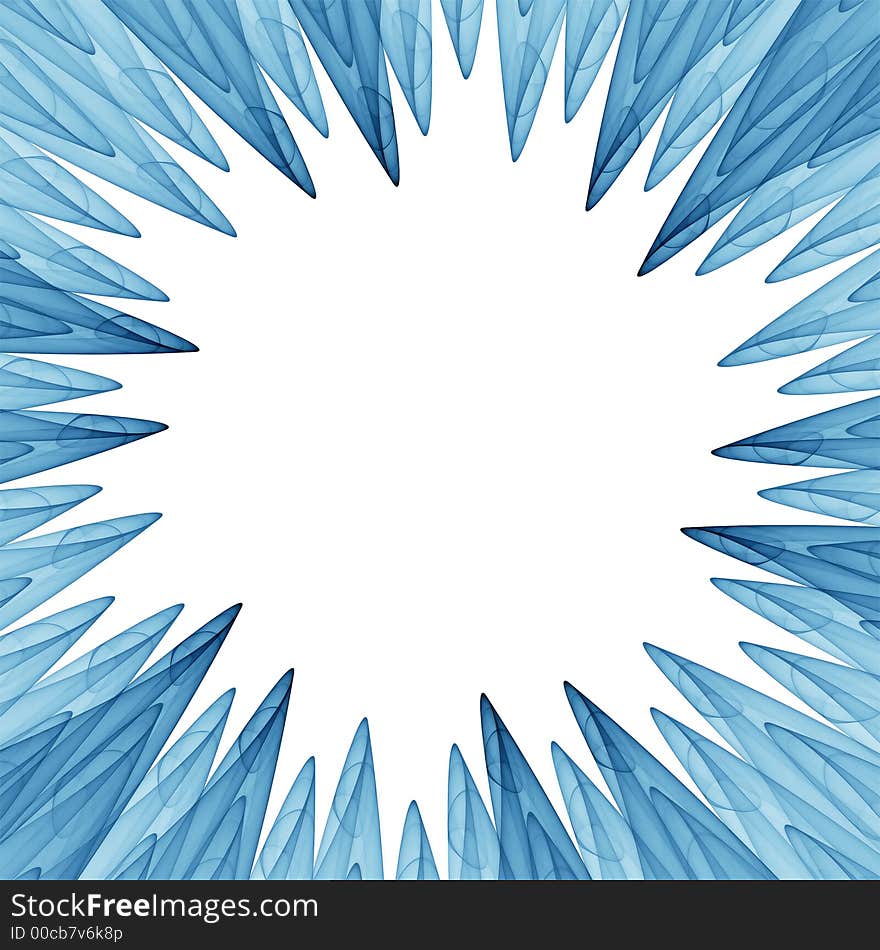 Abstract frame - blue icy petals. Abstract frame - blue icy petals