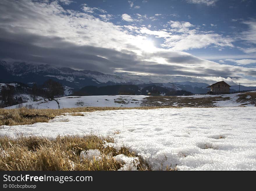 The spring is comming and the snow is melting. The spring is comming and the snow is melting