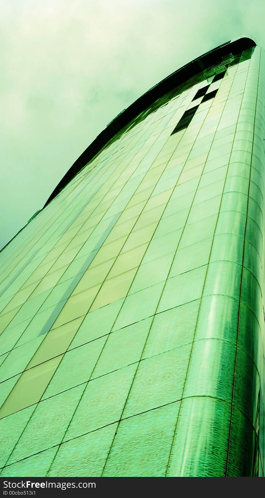 Modern Majestic Skyscraper with reflections of clouds