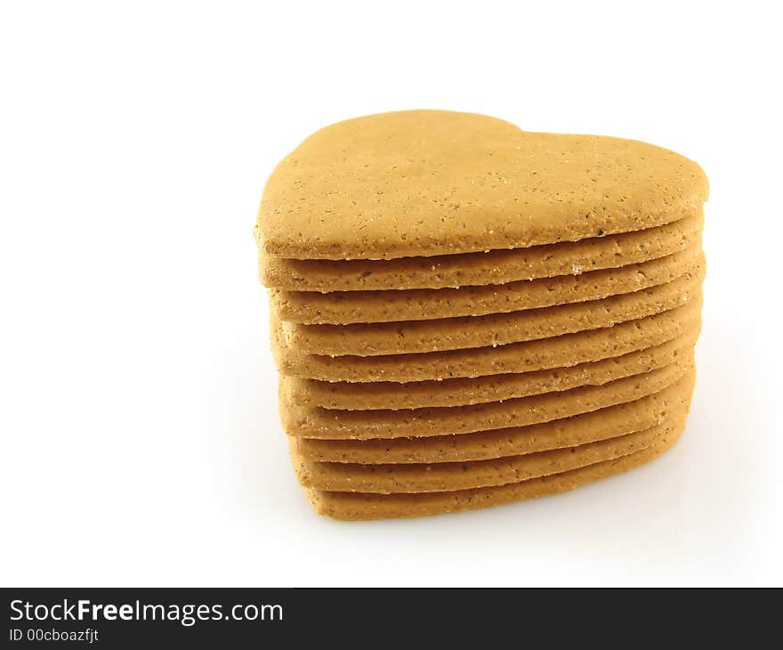 Spicy cookies, gingerbreads in a hearts form