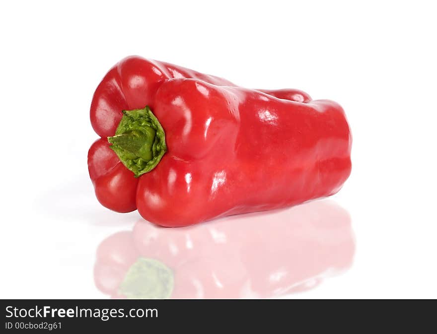 Red Pepper On Glass