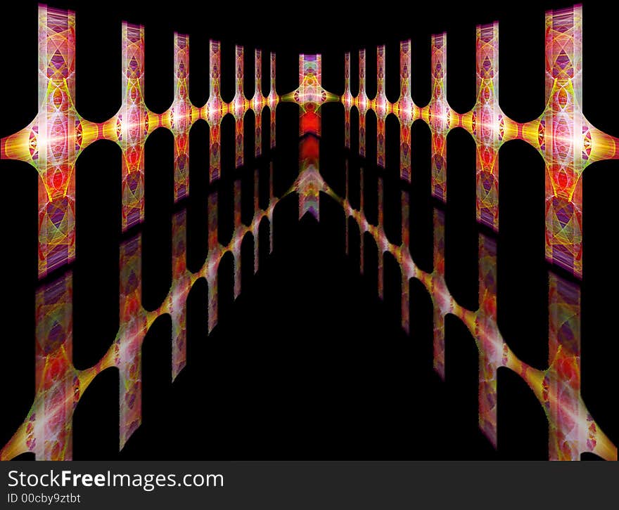 Abstract Colorful Futuristic Corridor