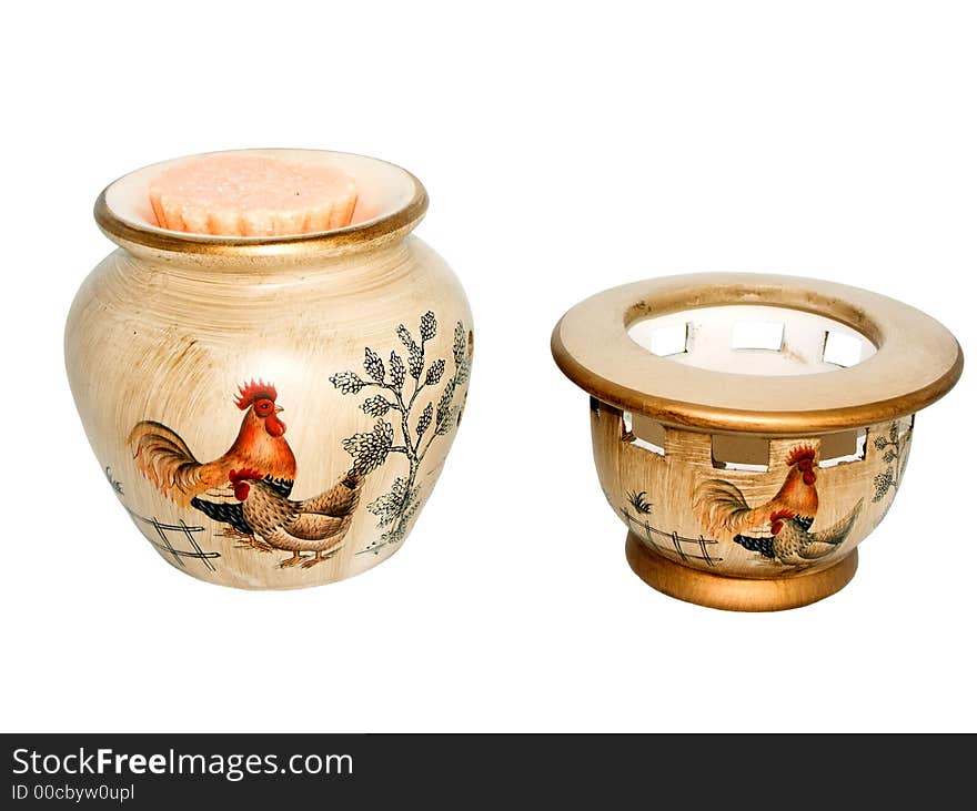 Isolated tea light candle holders