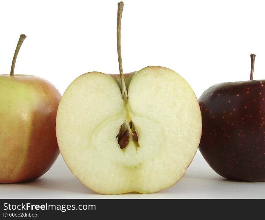 Apples at the light background. Apples at the light background