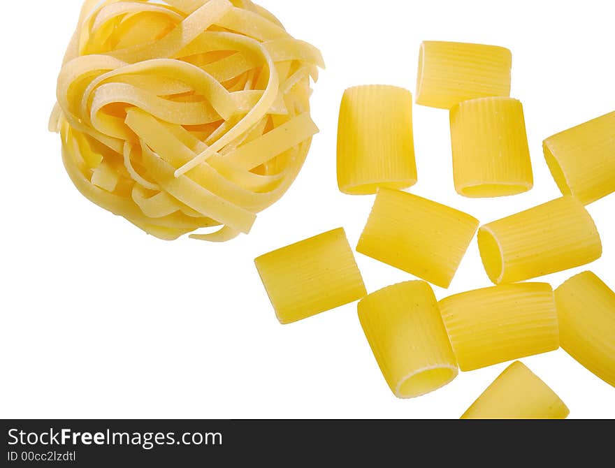 Italian pasta: tagliatelle and macaroni