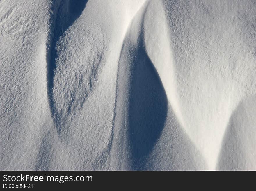 Sensual snow patterns in blue and white