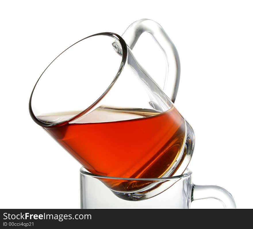 Glass with black tea