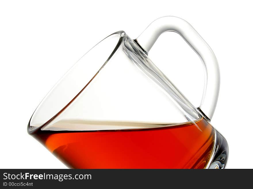 Glass with black tea