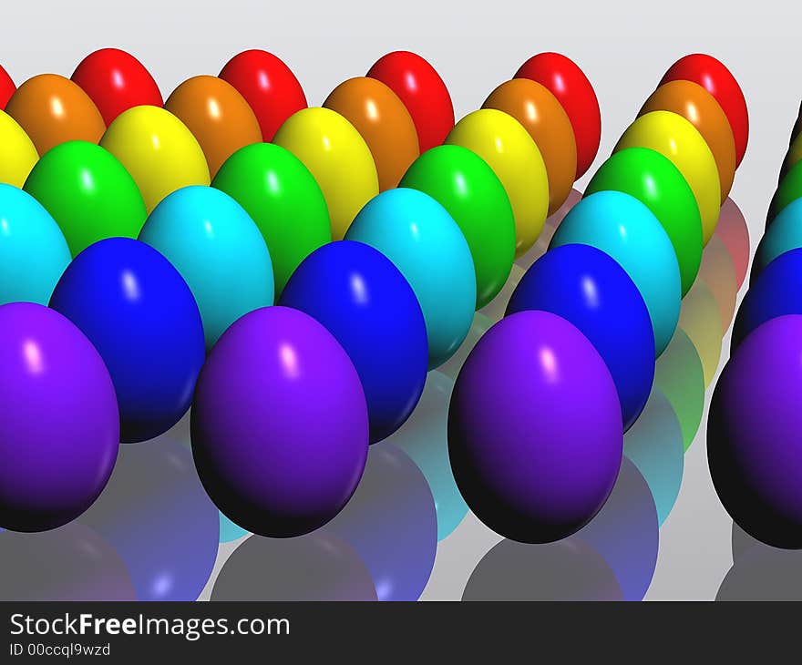 Easter eggs. Rainbow