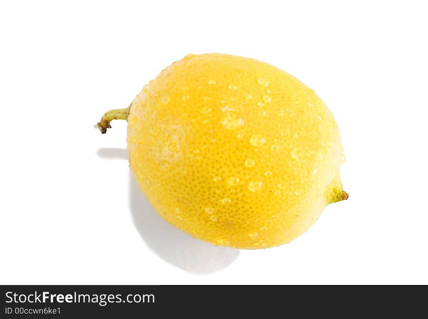 Yellow lemon on white background. Yellow lemon on white background