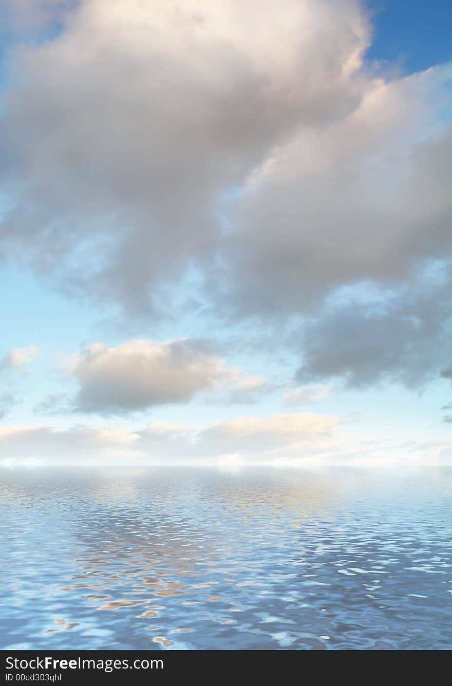 Clouds and its reflection in water. Clouds and its reflection in water