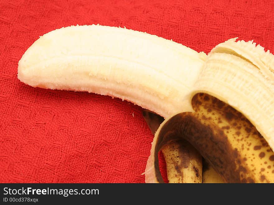 Old Banana On Red