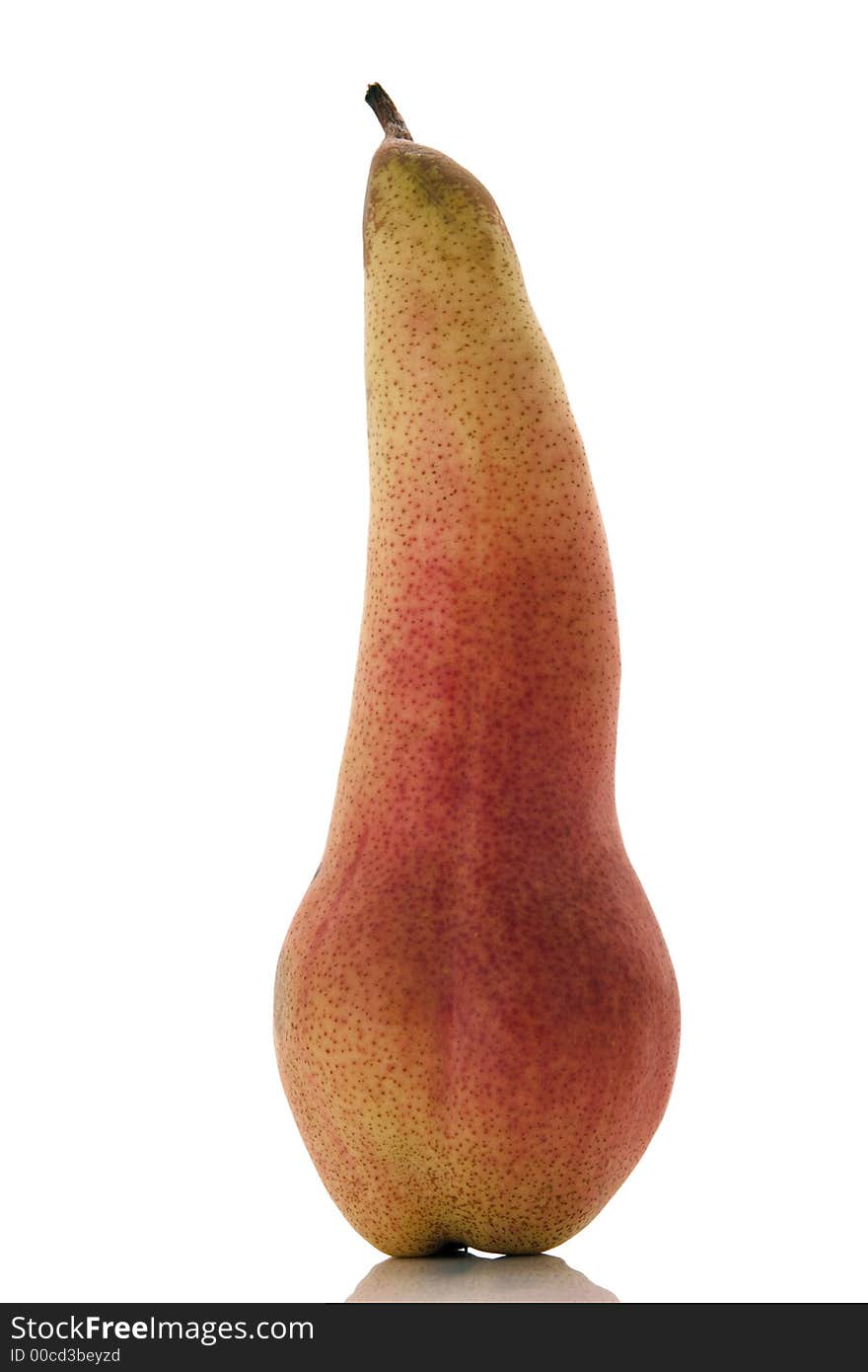 Colorful pear over white background