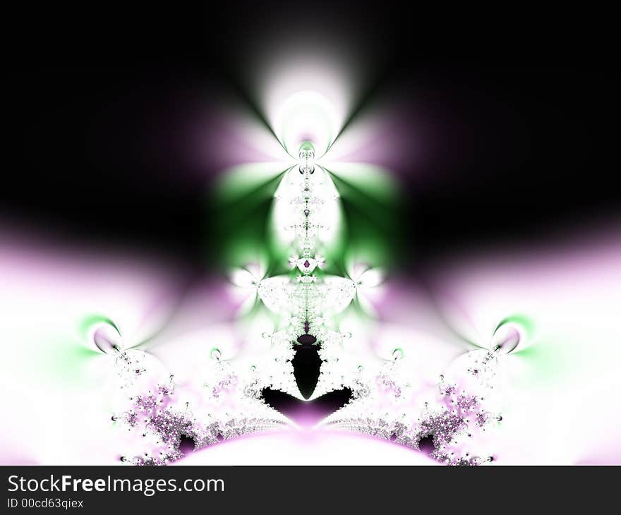 High resolution fractal rendering of a cross on a dark background. High resolution fractal rendering of a cross on a dark background