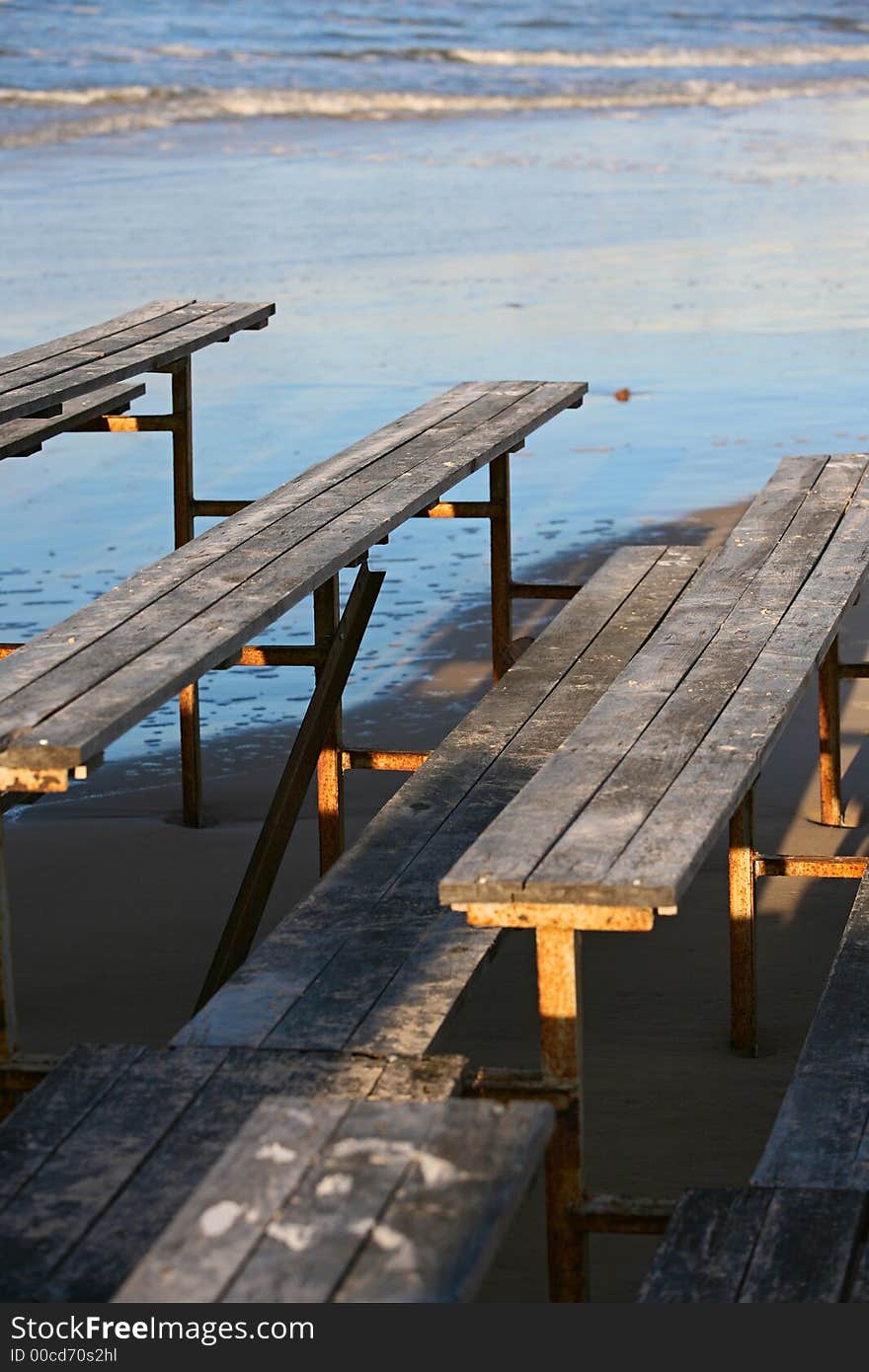 Wooden benches