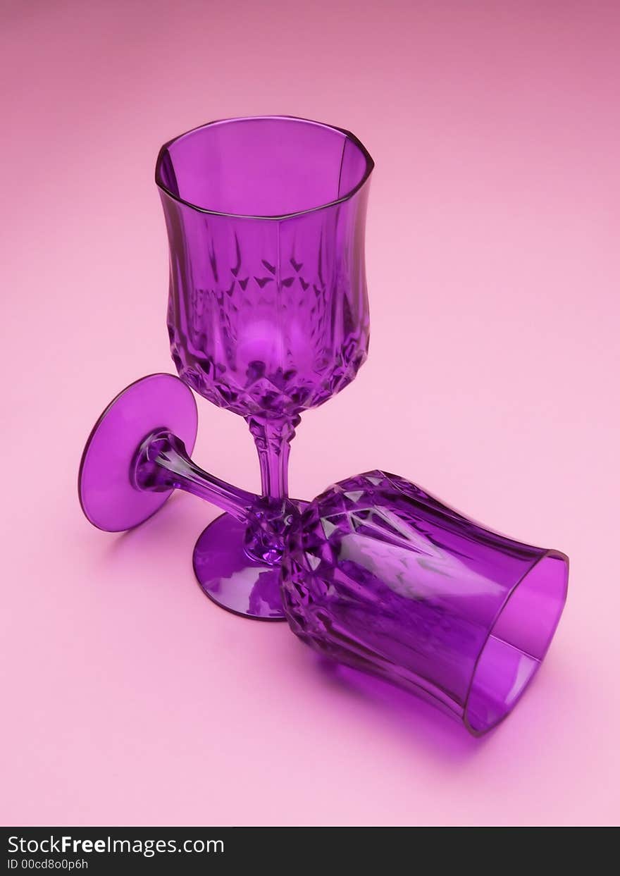 Two violet elegant glasses