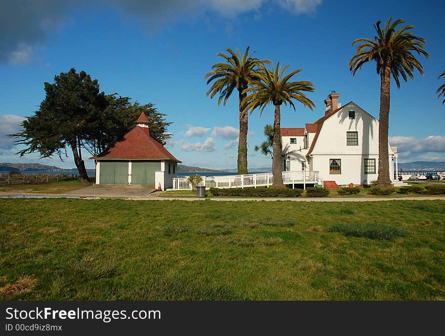 Beautiful home set between palm trees. Beautiful home set between palm trees