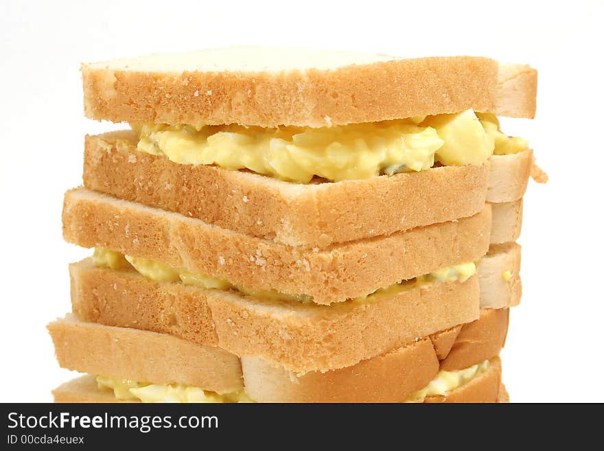 Egg salad stack upclose