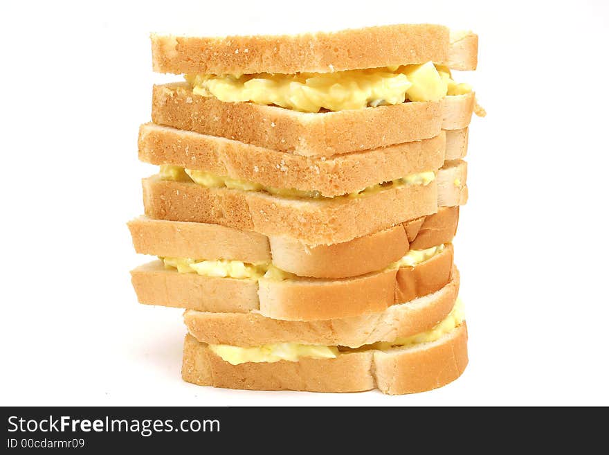 Egg salad sandwich stack snack