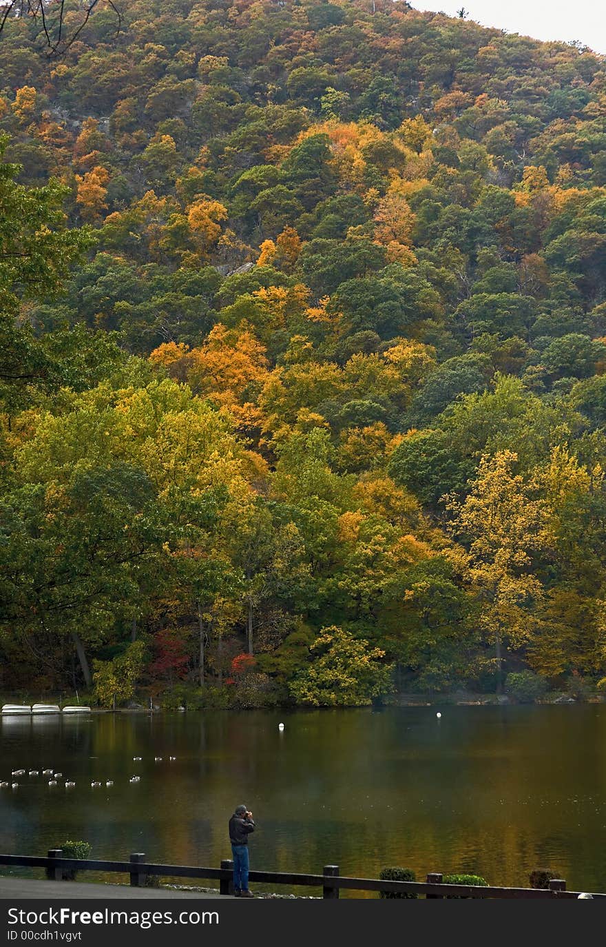 Photographer at Bear Mountain Lake