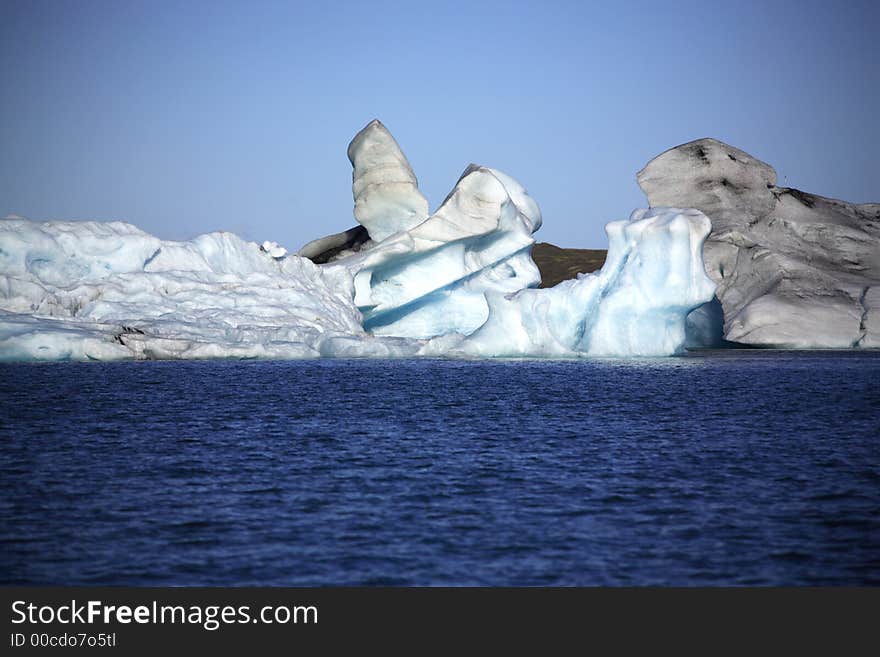 The shapes made by icebergs Jokulsarlon lagoon Iceland