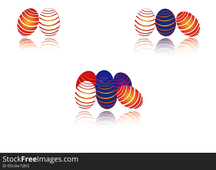 Funny and colorful easter eggs in vector