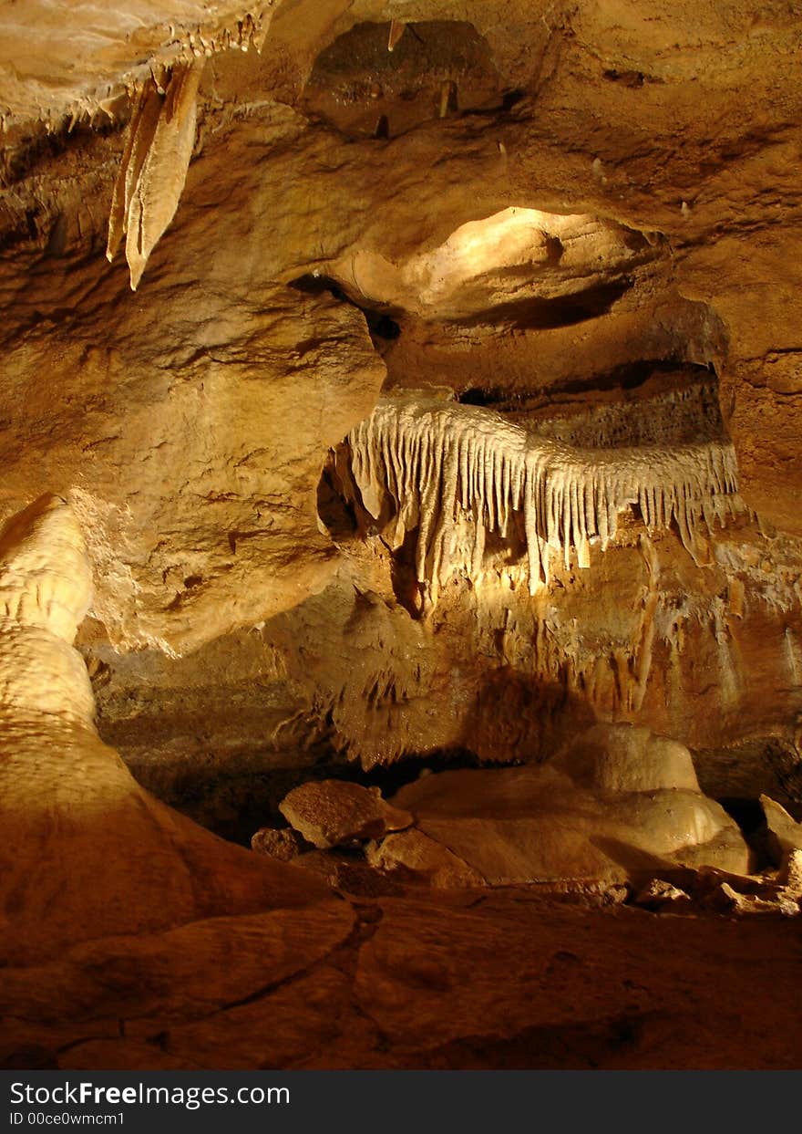 Cave from Moravian karst. Czech republic