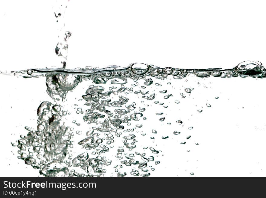 Close-up of water on white background. Close-up of water on white background