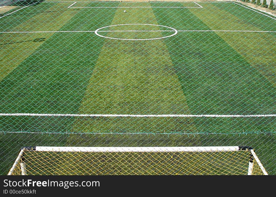 Football Stadio with green grass