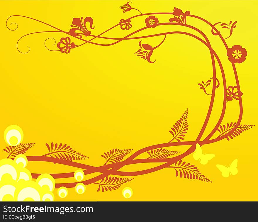 Vector Grunge Floral Background - nature design