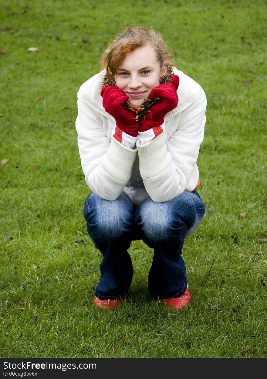 Young redhaired  teenage girl smiling. Young redhaired  teenage girl smiling