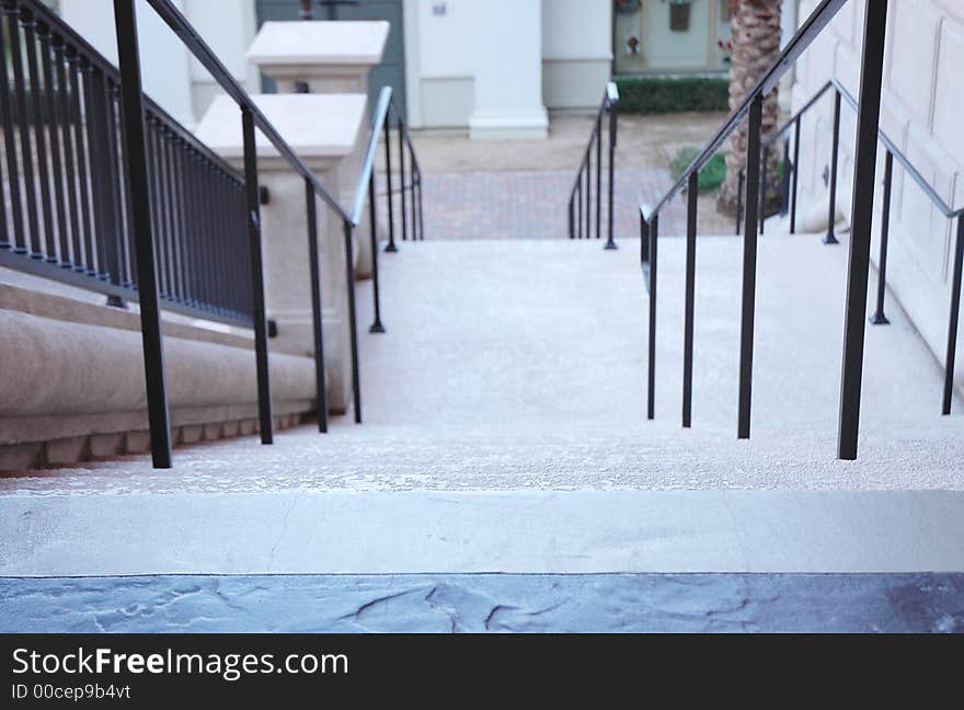 Stairs going down with focus on the nearest part