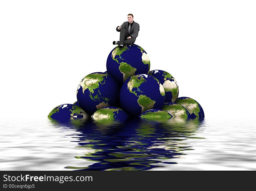 3d earth and man