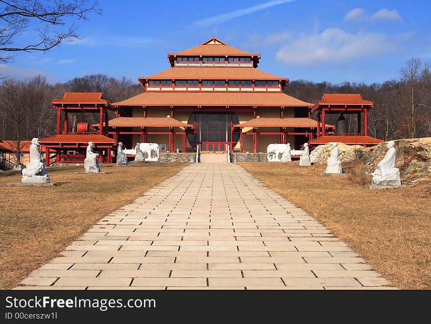 Front entrance of a Buddhist temple