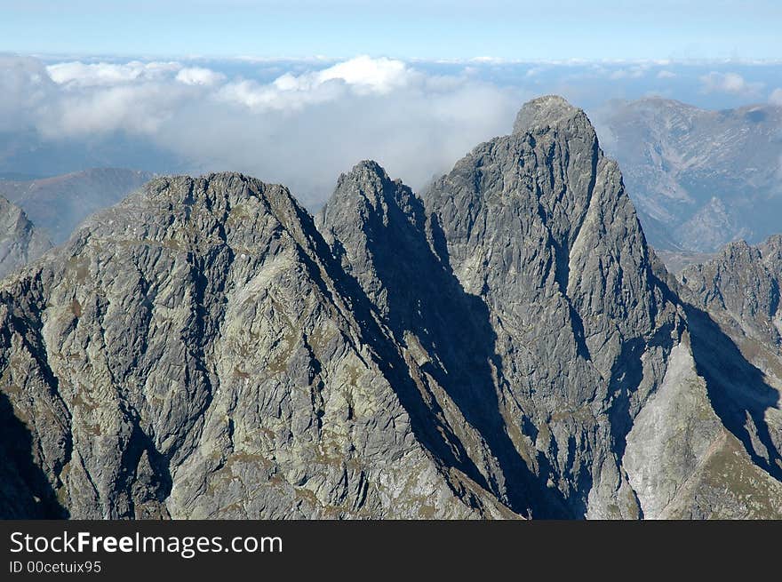 View above the clouds in the mountains, Slovakia. View above the clouds in the mountains, Slovakia