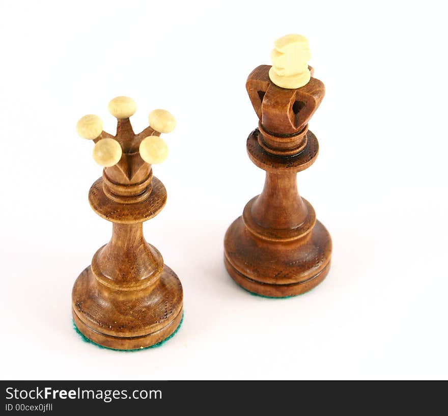 Photo of king  and queen of chess. Photo of king  and queen of chess