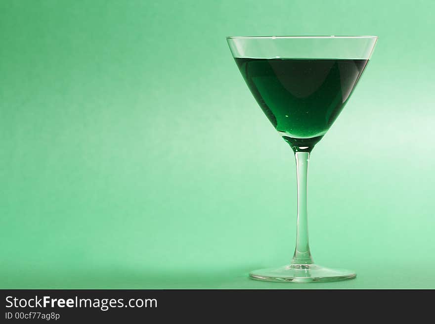 Green drink on green background