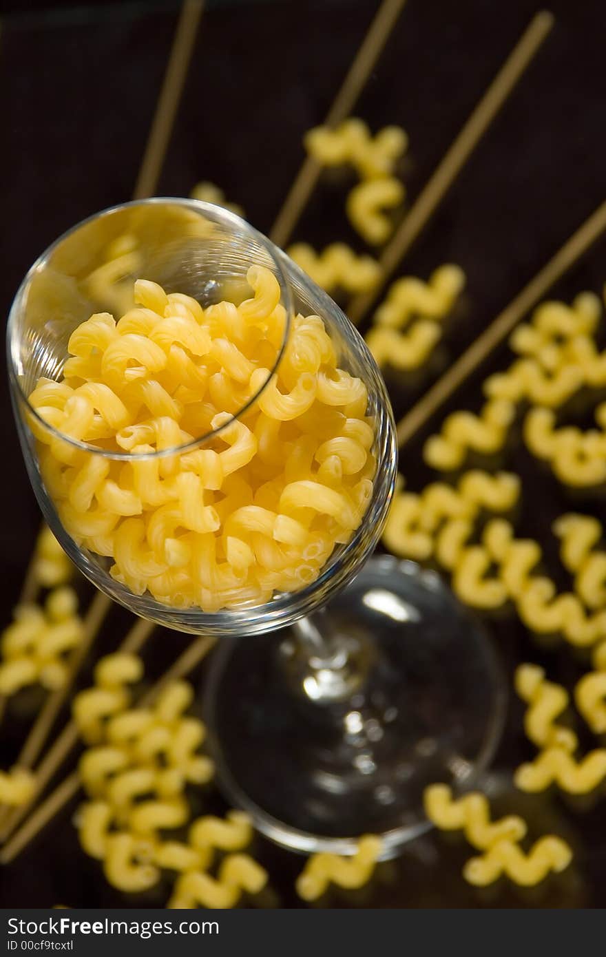 Pasta in glass