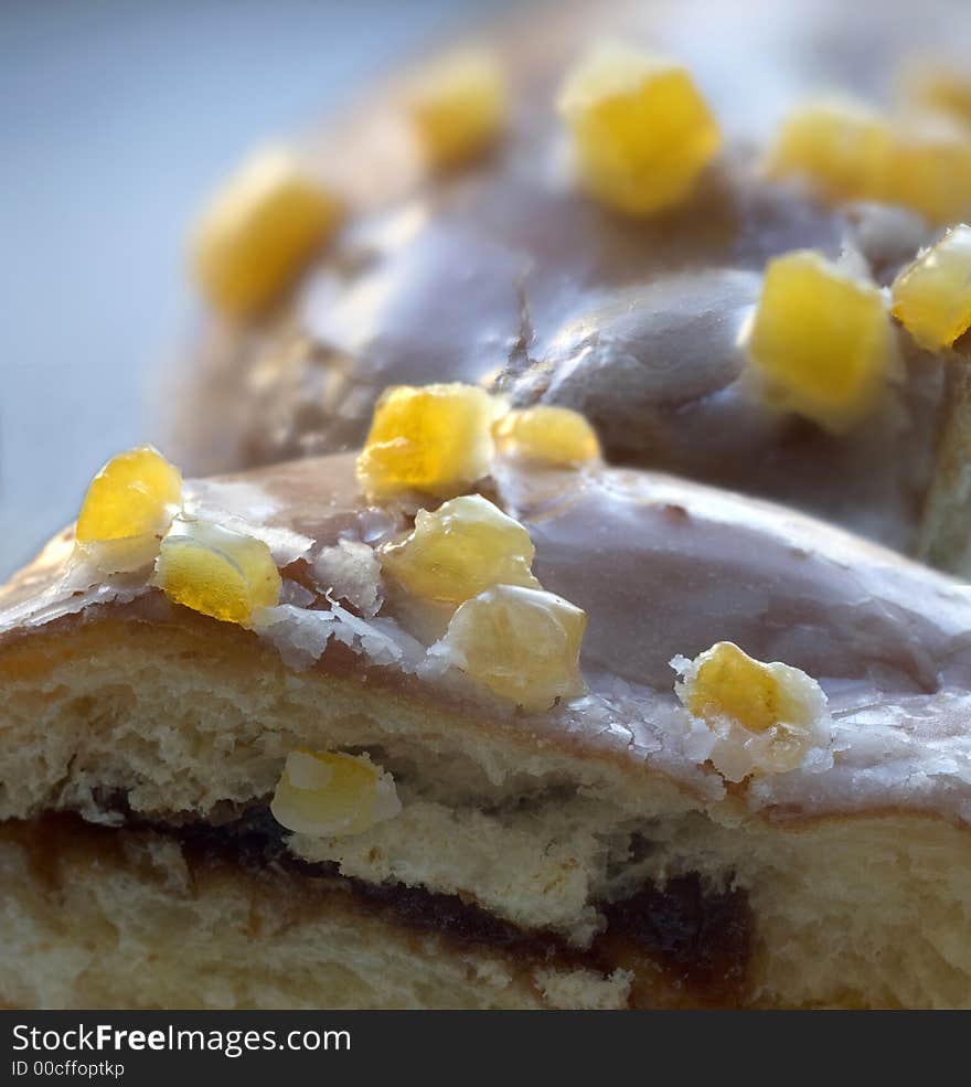 Sweet icing doughnuts for dessert